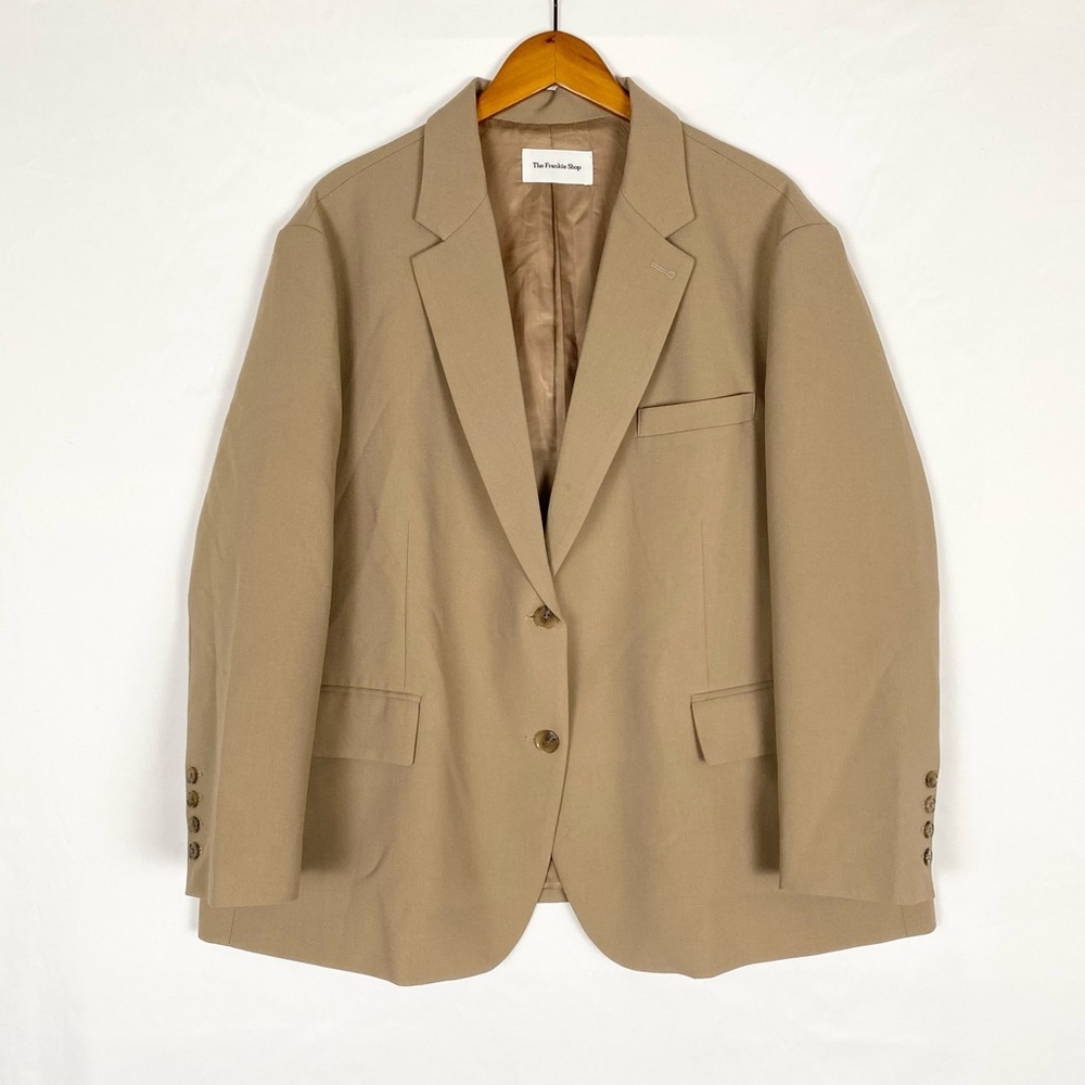 The Frankie‎ Shop Tan Beo Single Breasted Boxy Blazer Size Small Oversized Crepe